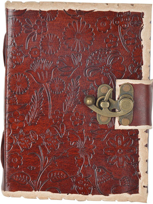 

Hare Krishna Handicrafts Regular Diary(Butterfly & Flower Leather Handmade diary, Brown)