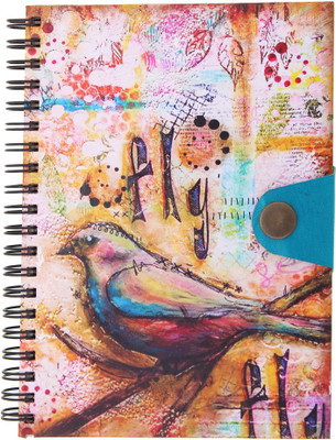

Craft Play A5 Diary(Fly Print With Leather Strap, Multicolor)