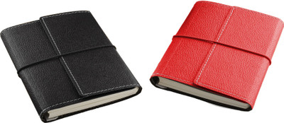 

Eco-Leatherette A6 Notebook(Combo, Black, Red, Pack of 2)