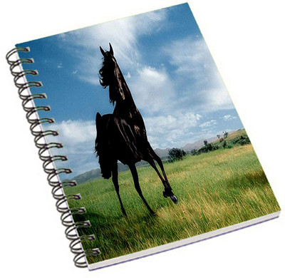 

Shopmania A5 Notebook(Black horse, Multicolor)