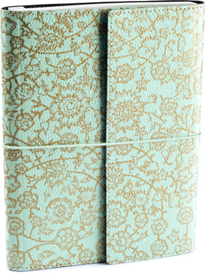 

Eco-Leatherette A5 Diary(Handcrafted Soft Cover Journal, Green, Gold), Gold;green
