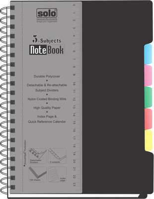

Solo B5 Notebook(Management 5 Subjects (Set of 2), Black)