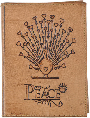 

Hare Krishna Regular Diary(Peace Peacock refillable leather notebook diary, Tan)