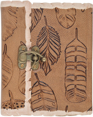 

Hare Krishna Handicrafts A6 Diary(Pankh Emboss Leather Diary, Tan)
