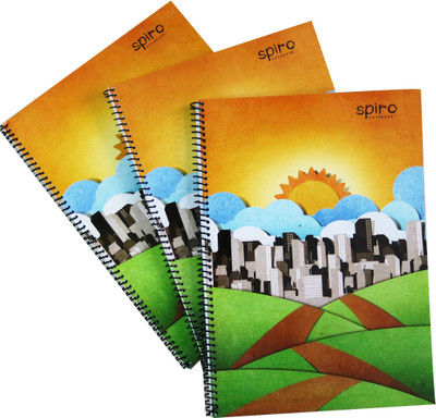 

Spiro A4 Notebook(SPIRAL BOUND, A4, 160 PAGES, MULTICOLOURED, PACK OF 3, Multicolor, Pack of 3)