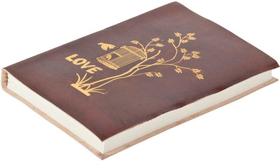 

Hare Krishna Handicrafts Regular Notebook(Love Tree Golden Foil print Leather handmade diary, Brown)