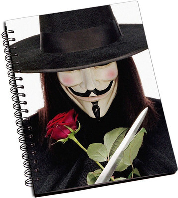 

Rangeele Inkers A5 Notebook(V for vendetta Rose And knife, Multicolor)