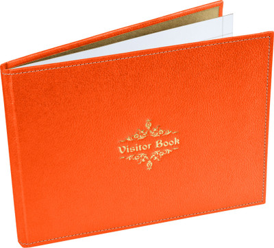 

Eco-Leatherette Regular Visitor's Book(Handcrafted, Orange)