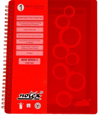 

Notex B5 Diary(NEON SERIES - SINGLE SUBJECT NOTEBOOK, Red)