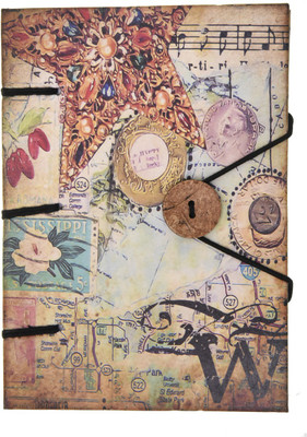 

Craft Play A5 Diary(Special Binding Vintage Star With Music Notes, Multicolor)