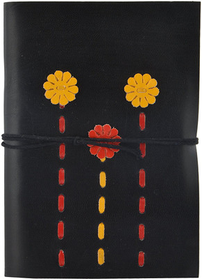 

Hare Krishna Handicrafts Regular Diary(Leather Art work handmade paper diary notebook, Black)