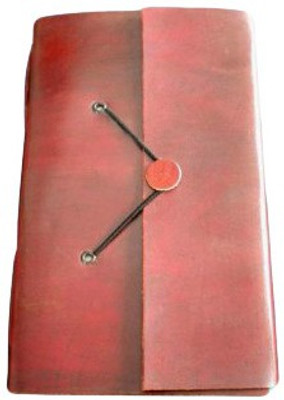 eShilp Handmade Plain Leather Cover Diary-1 Button Closure-Euro Binding Size 20x15x2.5 Cm Brown Regular Journal Unruled 180 Pages(Brown)