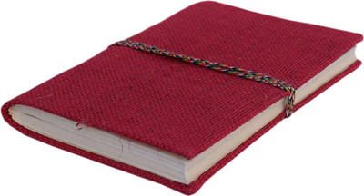 

eShilp Regular Journal(Handmade Diary-Jute Fabric Cover-Bahi Binding Size 18x13x1.3 Cm, Red)