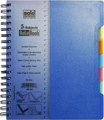 

Solo B5 Notebook(Management 5 Subjects (Set of 2), Blue)