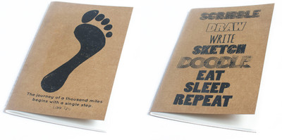 

Ink and Graphite A5 Notebook(Kraft Series Combo - First Step and Eat Sleep Repeat, Brown)