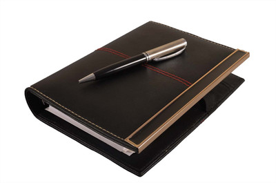 

COI A5 Planner/Organizer(LEATHERITE BLACK EXECUTIVE ORGANISER / PLANNER WITH PEN, Black)