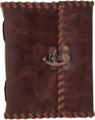 

Craft Play A5 Diary(Crunch Leather With Lock, Brown)