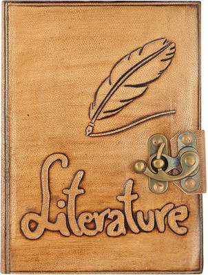 

Hare Krishna Handicrafts Regular Notebook(Literature emboss handmade paper leather diary with lock, 7x5 Inch, Tan)