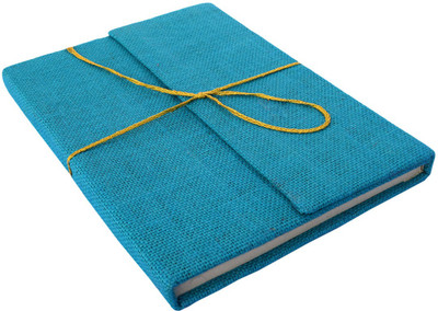 

eShilp Regular Diary(Handmade Journal Jute Fabric Cover Pasted Binding with Flap Size 25x18x1.3 Cm, Blue)