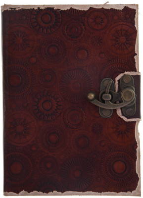 

Craft Play A5 Diary(Leather Circle Emboss With Lock, Brown)