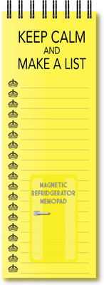 Nourish Keep Calm And Make A List Magnetic Refrigerator Regular Memo Pad Ruled 50 Pages(Yellow)
