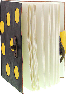

Craft Club A6 Diary(Black leather Diary With Lock, Black& Yellow)