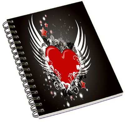 

Shopmania A5 Notebook(Flying heart 2, Multicolor)