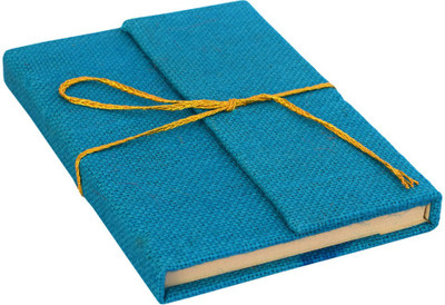 

eShilp Regular Journal(Handmade Diary Jute Fabric Cover Pasted Binding with Flap Size 18x13x1.3 Cm, Blue)