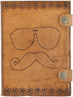

Hare Krishna Handicrafts Regular Diary(Goggle & Beard handmade paper leather diary notebook with two leather closer, 7x5 Inch, Tan)