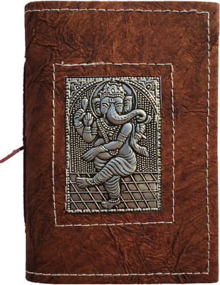 

Rstore Regular Diary(Handmade Ganesh Print Metal Logo Bahi (Size 7x5 inch), Multicolor)