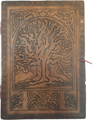 

Rstore Regular Diary(Handmade Tree Print Leather Cover Diary with flap ( 10x7 inch ), Multicolor)