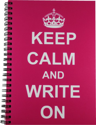 Nourish Keep Calm & Write On Pink Ruled Pages A5 Diary Ruled 75 Pages(Pink)