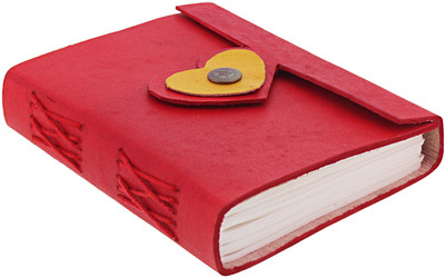 

Craft Club A6 Diary(Leather Diary With Heart Tich Button, Red)