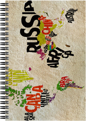 

Art Emporio A5 Notebook(Typo World Map, Multicolor)