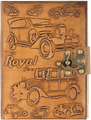 

Hare Krishna Handicrafts Regular Diary(Vintage Car handmade paper leather diary notebook, 7x5 Inch, Tan)
