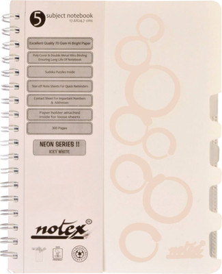 

Notex B5 Diary(NEON SERIES - 5 SUBJECT NOTEBOOK, White)