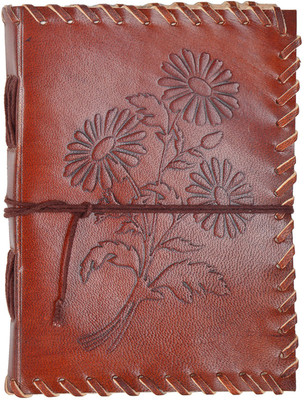 

Hare Krishna Handicrafts Regular Diary(Flower Emboss Leather Diary, Brown)
