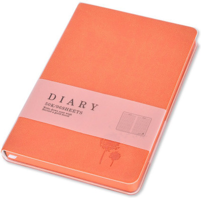 Enwraps Regular Diary(Flower Engraved Small OR, Orange)