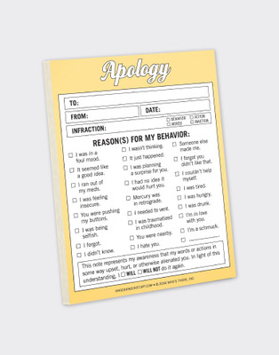 

Knock Knock A4 Note Pad(Apology, Multicolor)