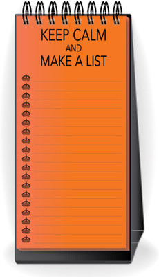 Nourish Desktop Standing Keep Calm and Make a List Orange Regular Desk Planner Ruled 50 Pages(Orange)