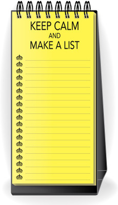 Nourish Desktop Standing Keep Calm and Make a List Yellow Regular Planner/Organizer Ruled 50 Pages(Yellow)
