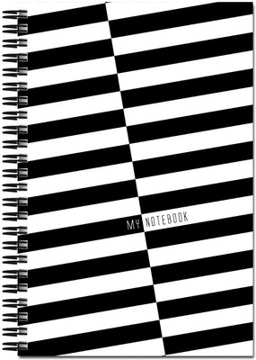

Art Emporio A5 Notebook(Black & White Bars, White)