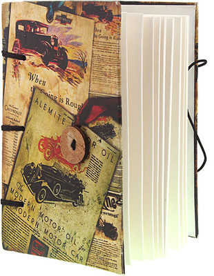 CRAFT CLUB Antique Cars Print In Special Binding Notebook Regular Writing Pad Unruled 144 Pages(Multicolor)