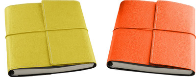 

Eco-Leatherette A5 Diary(Combo, Lime Yellow, Brunt Orange, Pack of 2), Brunt orange;lime yellow