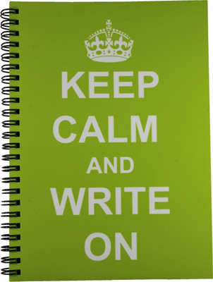 Nourish Keep Calm & Write On Green Ruled Pages A5 Diary Ruled 75 Pages(Green)