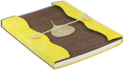 Brahma Book-size Diary(Recycled Handmade, Yellow, Brown), Brown;yellow