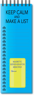 Nourish Keep Calm And Make A List Magnetic Refrigerator Regular Memo Pad Ruled 50 Pages(Blue)
