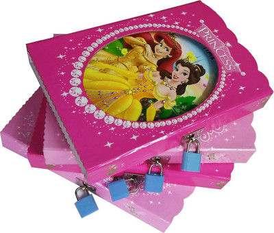 

VKT Assorted Diary(Disney Princess Lock Diary Set of 4, Multicolor, Pack of 4)