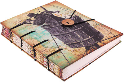 

Craft Club Regular Journal(Traveller with telescope print in special binding notebook, Multicolor)