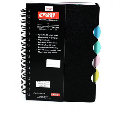 

Neo Gold Leaf A5 Notebook(5 Subject, Black)